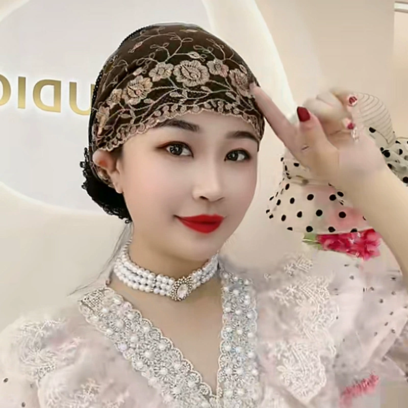 Модный вышитый платок для волос, летняя модная кружевная шляпа-пучок для женщин, новинка 2023 года, платок-шляпа