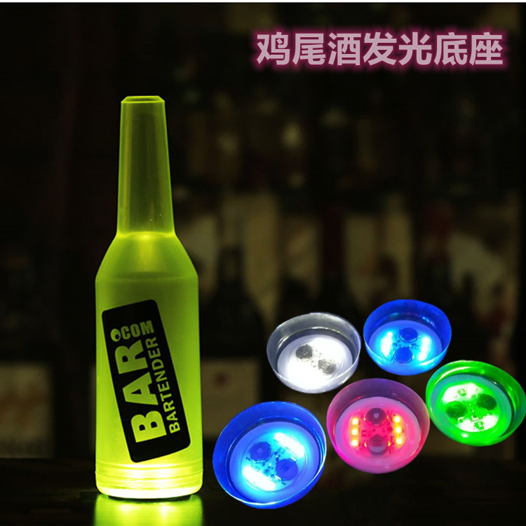 Base de emisión de luz cóctel pegatinas de flash ampolla botella de emisión de luz pegatinas a prueba de agua anti-caída colorido LED colorido taza pegatinas
