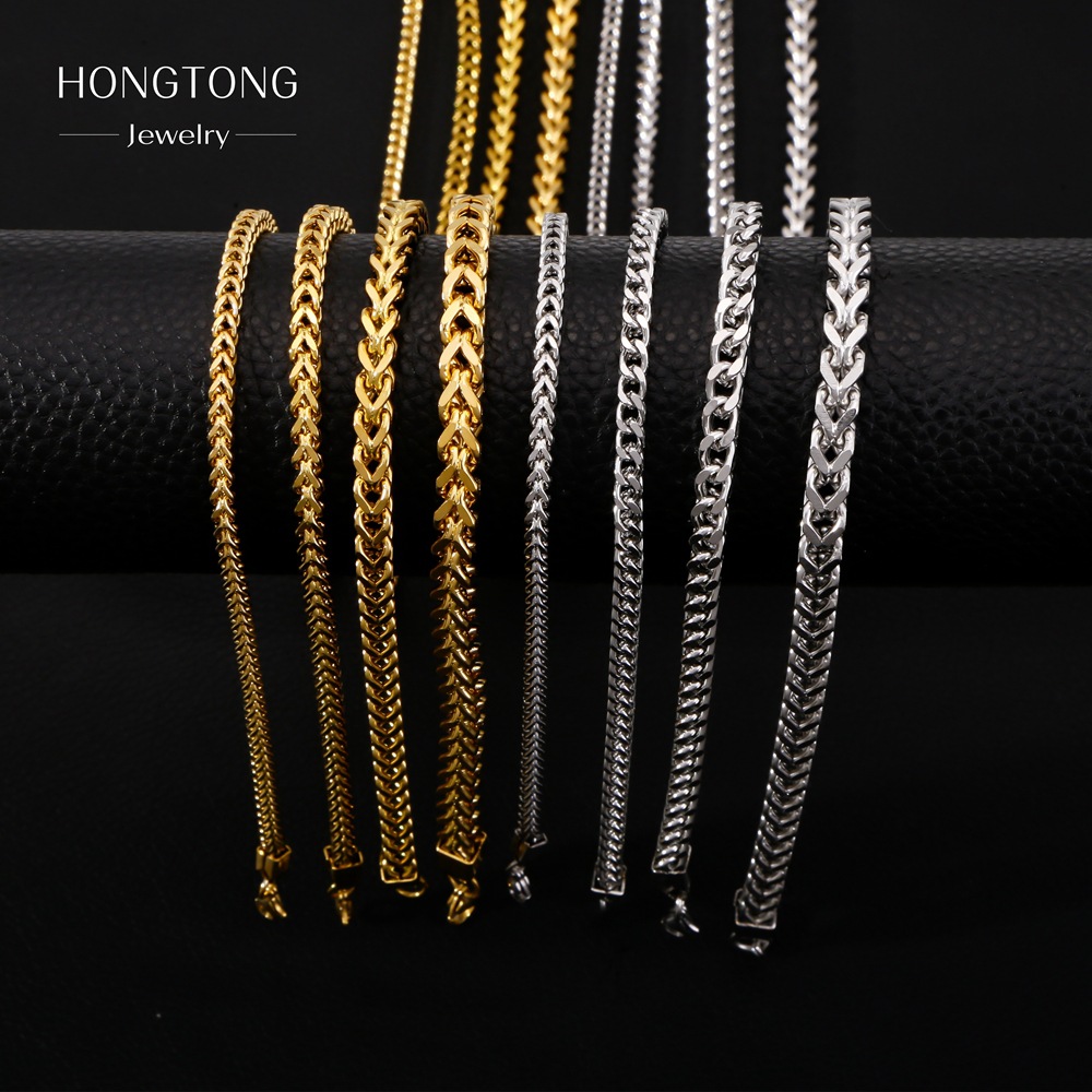 28g Weight Simple Style Classic Style Geometric 304 Stainless Steel Plating Unisex Necklace Men Chain Necklaces
