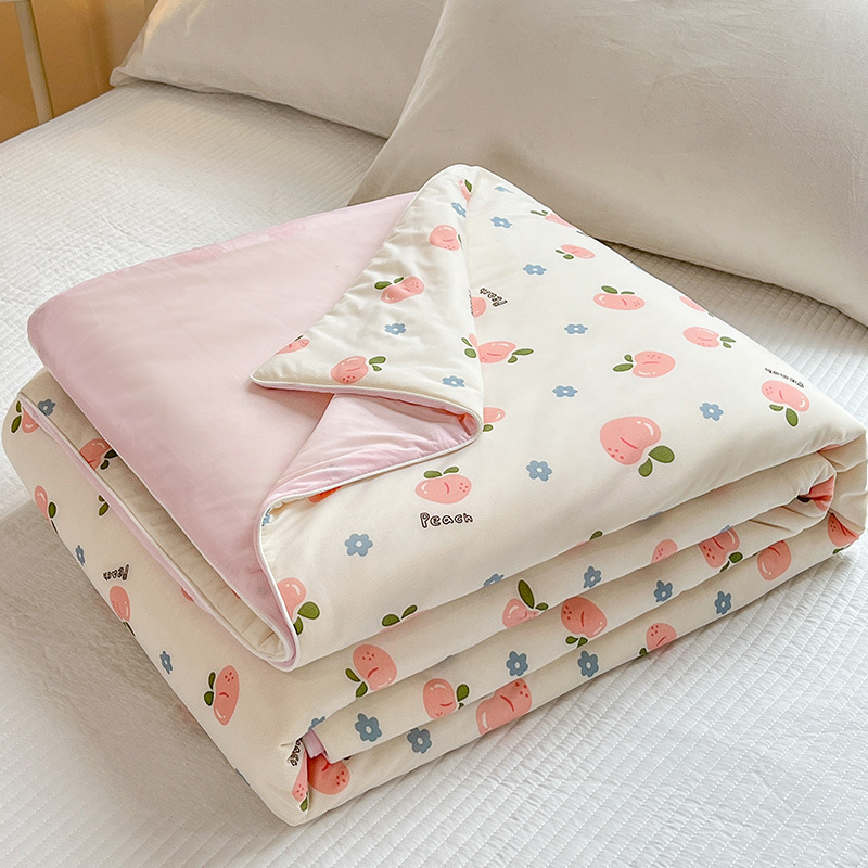 Seda fresca de verano Edredón fresco de verano Edredón de aire acondicionado Dormitorio individual Edredón de verano de seda de hielo doble Edredón fino Se puede lavar a máquina