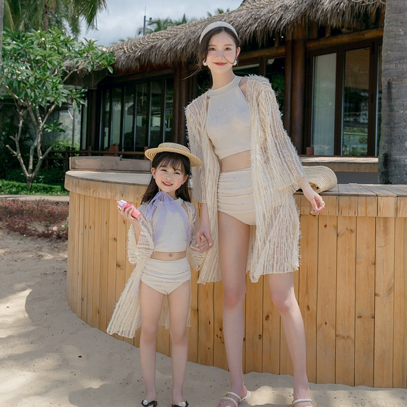 Родительский и ребенок купальник мать и дочь новый разделенные бикини из трех частей