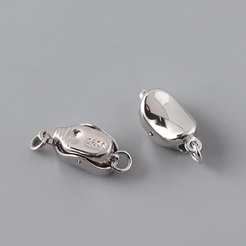 S925 Sterling Silver Ingot Clasp Pearl Clasp Silver Clasp Jewelry Clasp Electroplated DIY Silver Jewelry Small Accessories Stick Clasp Minimalist