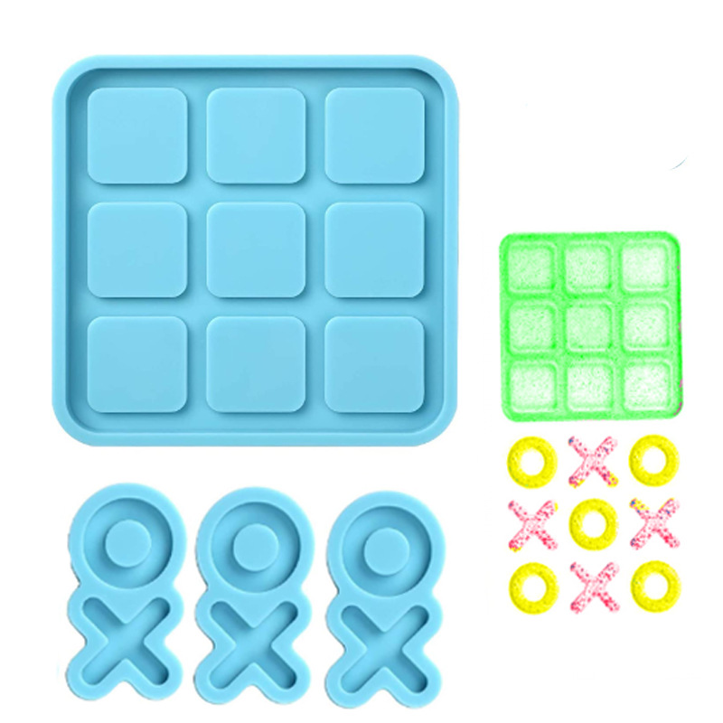 棋子模具 X O棋盘游戏硅胶模具树脂铸造 DIY手工制作桌面游戏模具