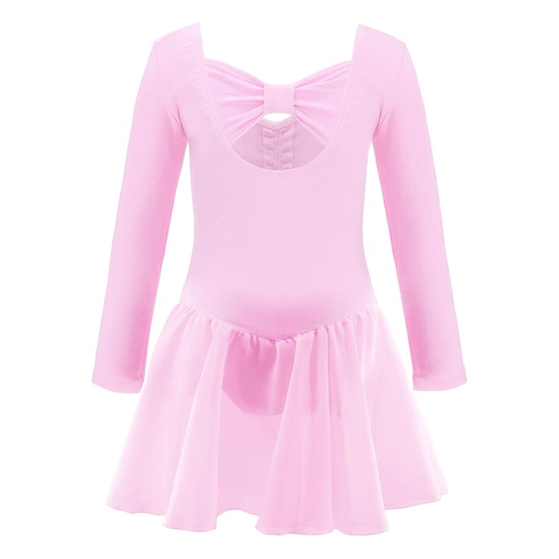 Ropa de baile para niños vestido de gasa vestido de princesa manga larga entrepierna abierta ropa de práctica de ballet ropa de baile para niños de primavera
