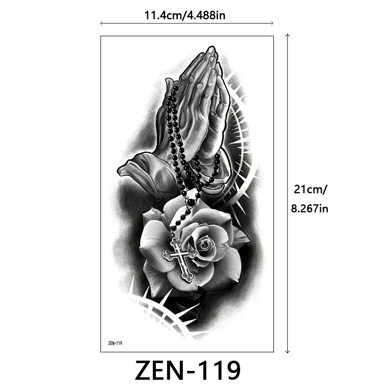 新品跨境 ZEN小全臂纹身贴半臂纹身贴动物花朵万圣节纹身贴tattoo|undefined