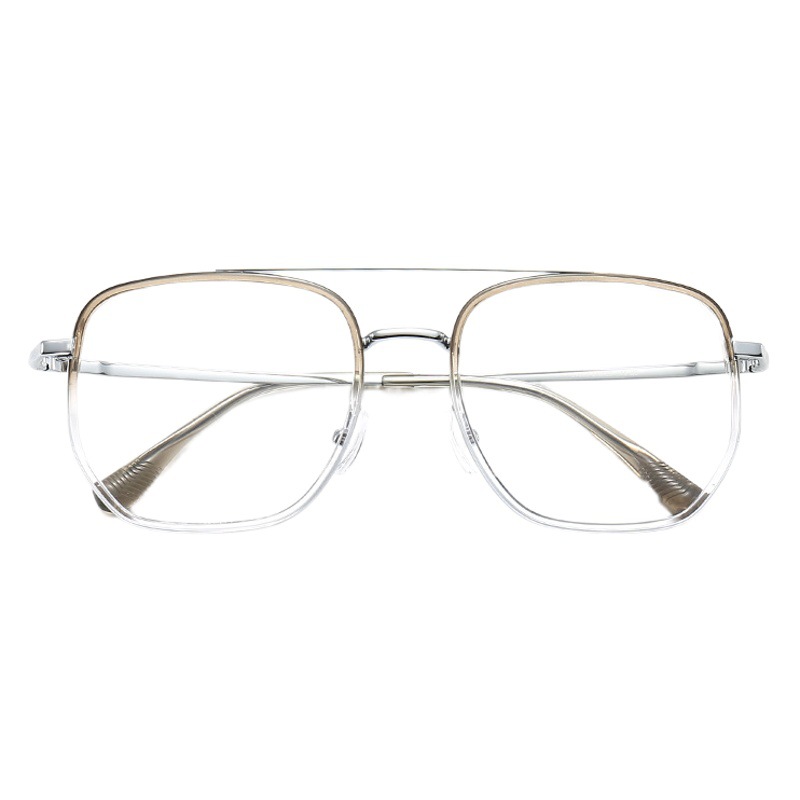 STUDIOMUKU madera fresco gafas cuadrado doble viga gafas marco decorativo llano gafas gradiente marco gafas