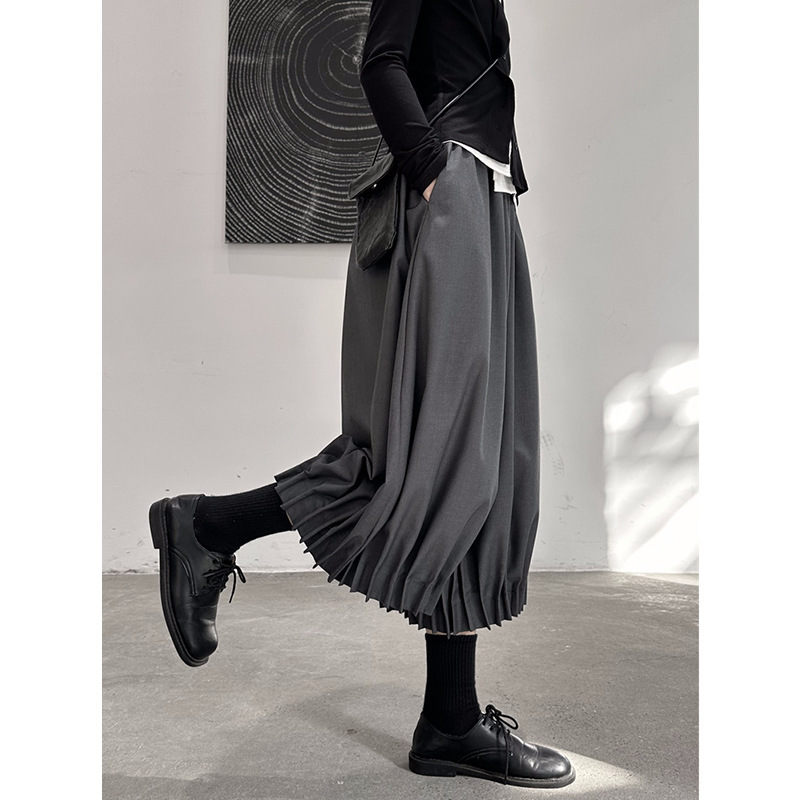 Yohji Yamamoto Early Spring New Pleated Casual Pants Female Niche Designer Bud Loose Slimming Cropped Wide Leg Pants
