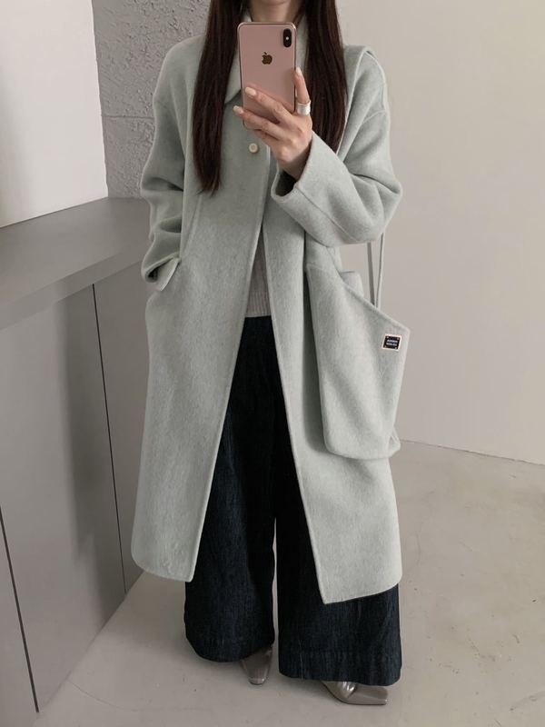 2025新款羊毛大衣女秋冬宽松外套韩版时尚显瘦长款带包慵懒休闲|undefined