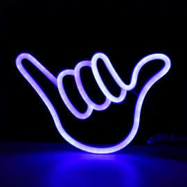 手指灯手势霓虹灯硅胶柔性灯居家装饰灯节日氛围灯跨境电商造型灯