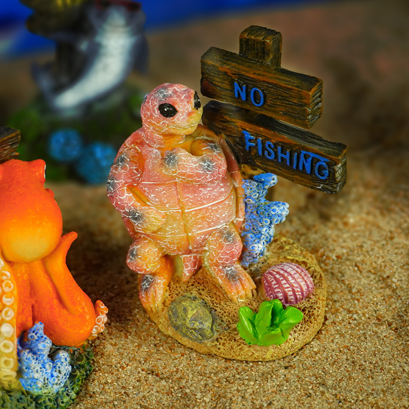 Genuino caballito de mar cocodrilo delfín pez feo acuario paisajismo pecera decoración decoración artesanía resina paisaje submarino