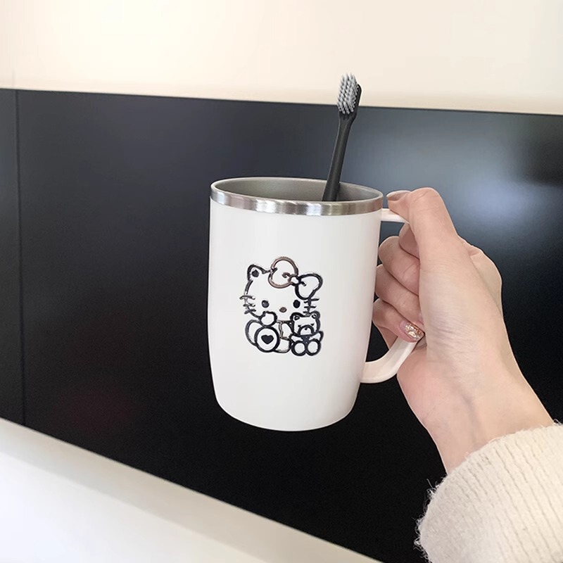 304不锈钢洗漱口杯防霉刷牙水杯子带手柄一家三口情侣杯洗漱杯|undefined