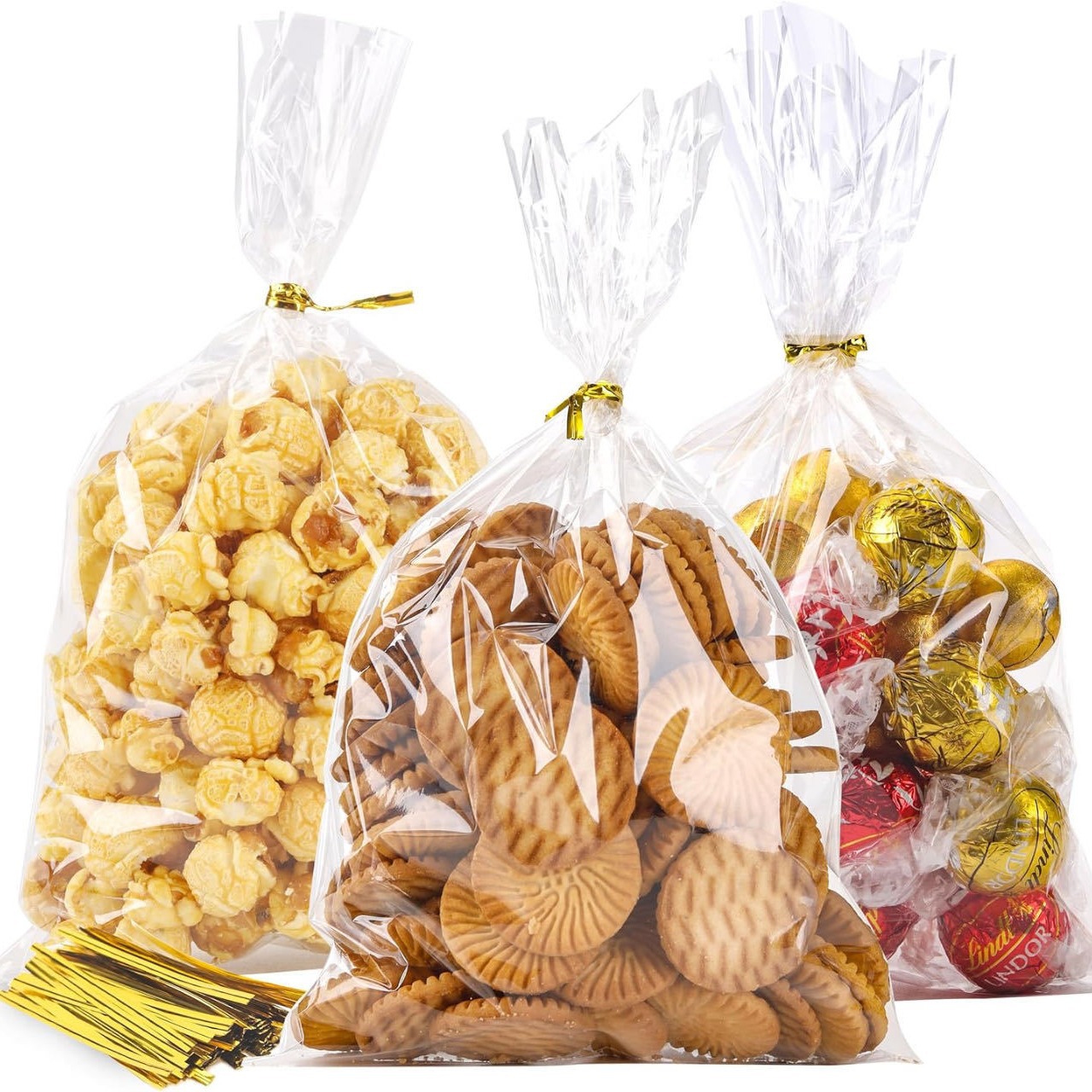 Bolsas de dulces de vidrio transparentes grosadas al por mayor, bolsas de regalo de tostadas para fiestas OPP