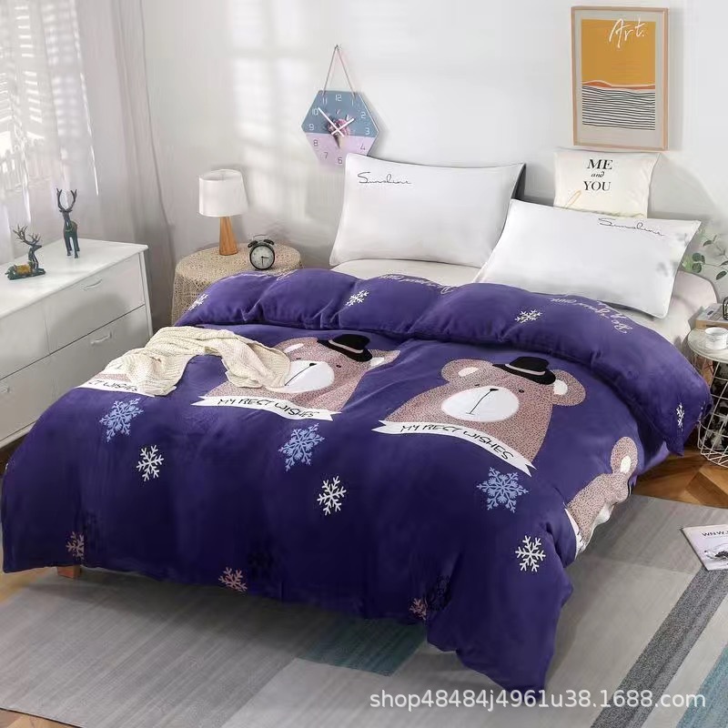 Flange edredón más edredón cubierta doble una sola pieza de lana de coral de doble cara de lana de invierno