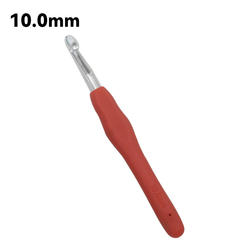 Tejido a mano arco iris ganchillo de mango suave TPR ganchillo de mango suave sólido ganchillo de aluminio ganchillo conjunto de agujas de lana