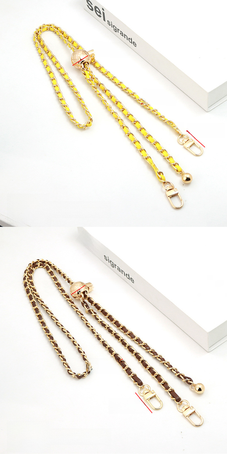 Chanel style bag shoulder strap messenger bag with high sense women's bag chain universal mobile phone chain adjustable gold bead bag chain