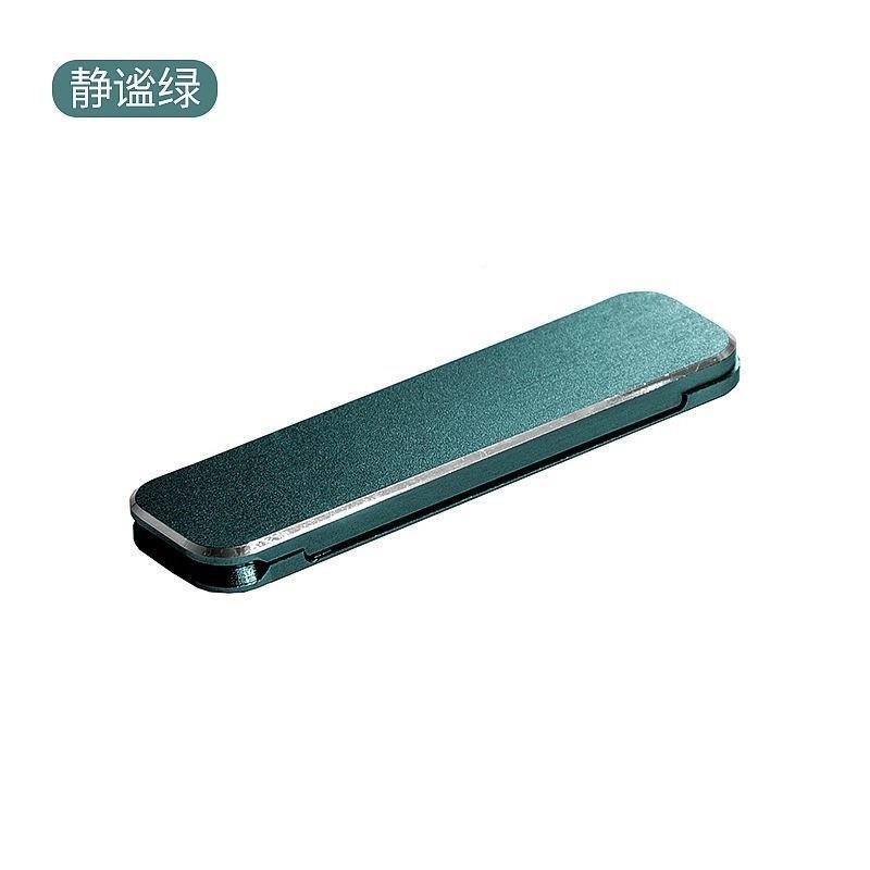 Soporte para teléfono móvil ultrafino, pegatina trasera pegajosa, carcasa para teléfono móvil, aleación de aluminio horizontal y vertical multifuncional, mini soporte invisible portátil