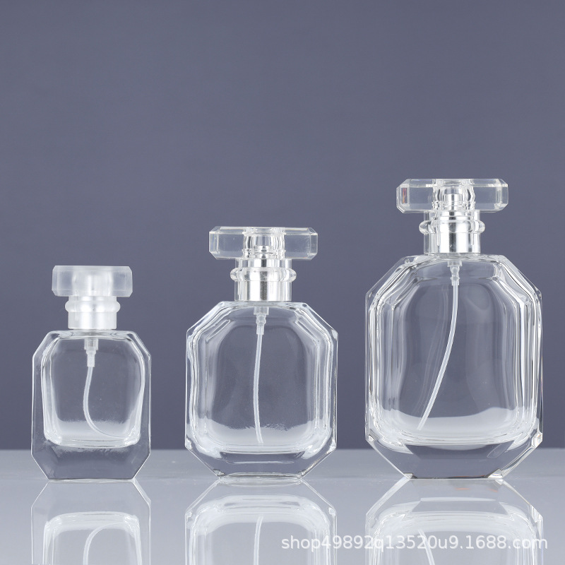 transparent glass perfume