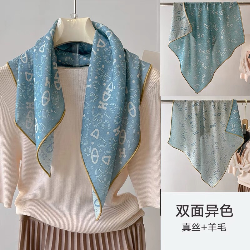 Elegant silk universal double-sided scarf