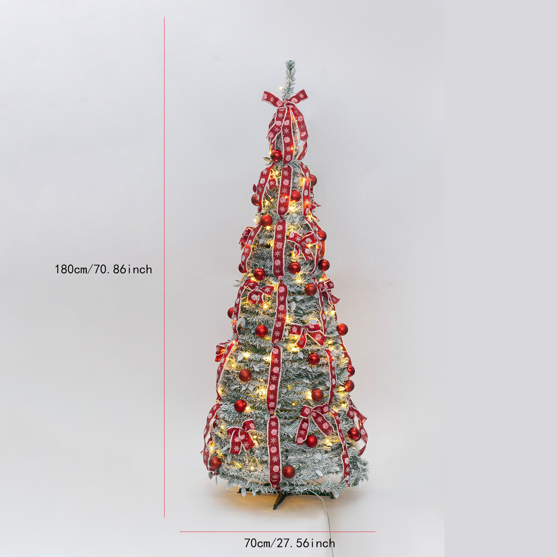 Navidad transfronteriza helicoidal set oro y plata cinta árbol retráctil plegable fácil de ensamblar decoración de árbol de Navidad