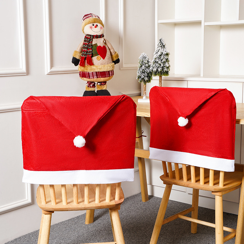 Christmas Decorations Christmas Chair Cover Non-woven Chair Cover Christmas Dining-table Decoration Christmas Hat Soft Feel display picture 1