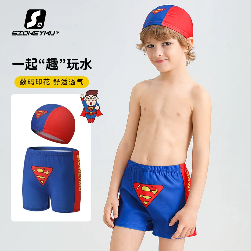 Трансграничный хит продаж, новые детские плавки и шапочка для плавания, комплект из двух предметов для мальчиков, комплект сплит-плавательного снаряжения для среднего возраста и подростков