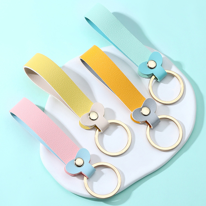 Love shape leather key chain couple key chain bag tag pendant fashion personality car key chain pendant