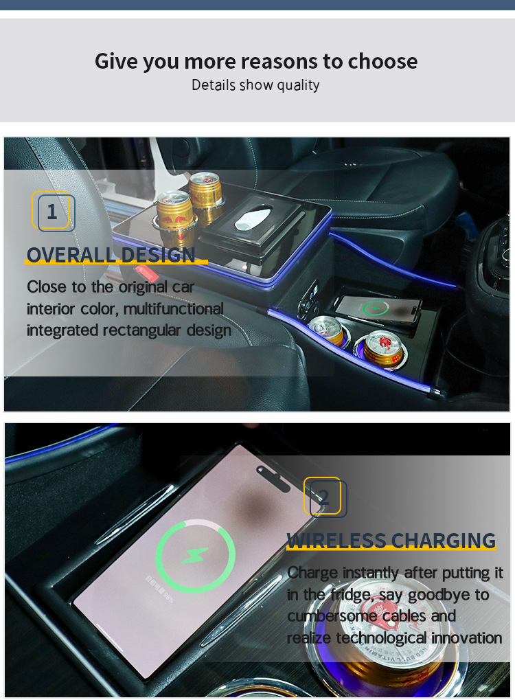 Suitable for Mercedes-Benz New Vito 15-24 Model Year Vito Storage Box Armrest Box Modification
