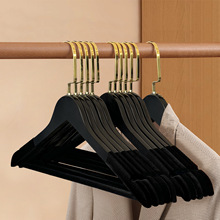 实木植绒衣架防滑无痕家用挂衣撑衣服架子木质木头衣柜收纳服装店