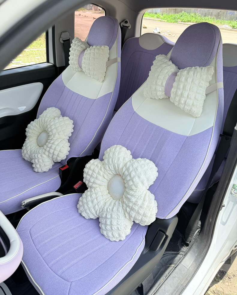 Fabric Cute Cartoon Breathable Car Seat Cover Full Set for Wuling Hongguang MINI 2020-2022