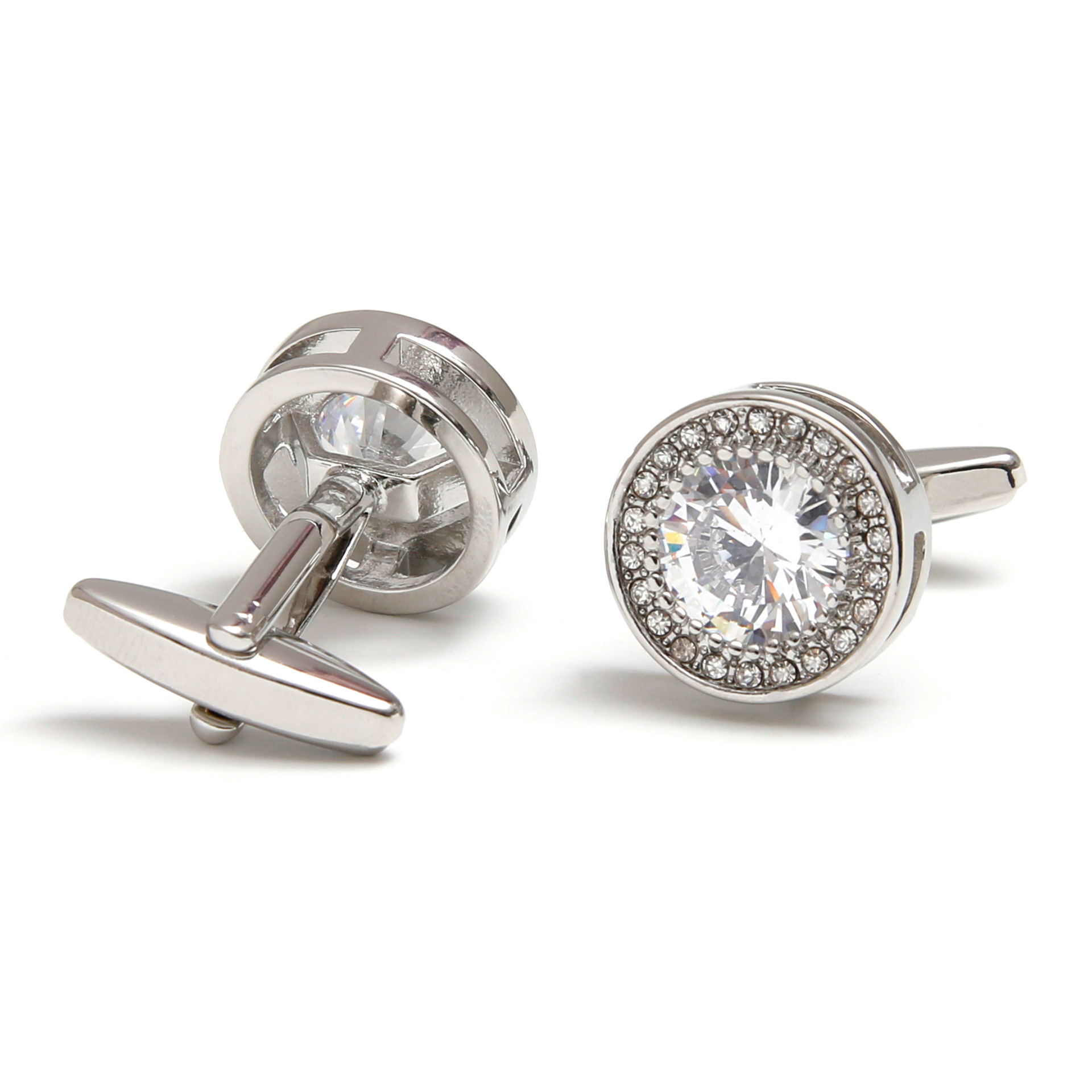 Vyrų sąsagos apvalios retro su cirkoniu marškiniams_voghion.com