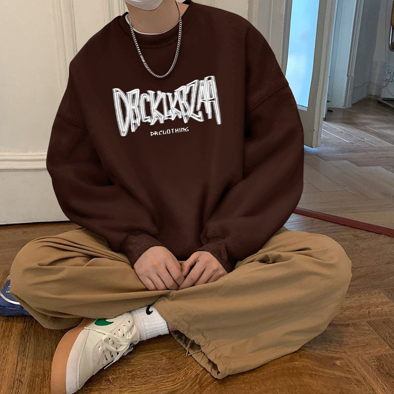 브라운 라운드넥 스웨트셔츠 레귤러 스타일-2350 [GL]