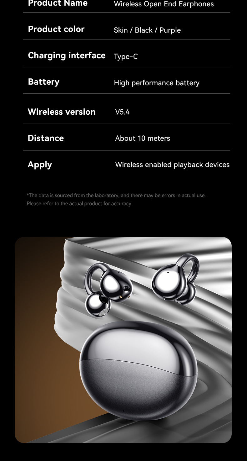 M110 AI Real-time Translation OWS Clip Type Not In Ear Bone Conduction Intelligent Bluetooth Headset_voghion.com