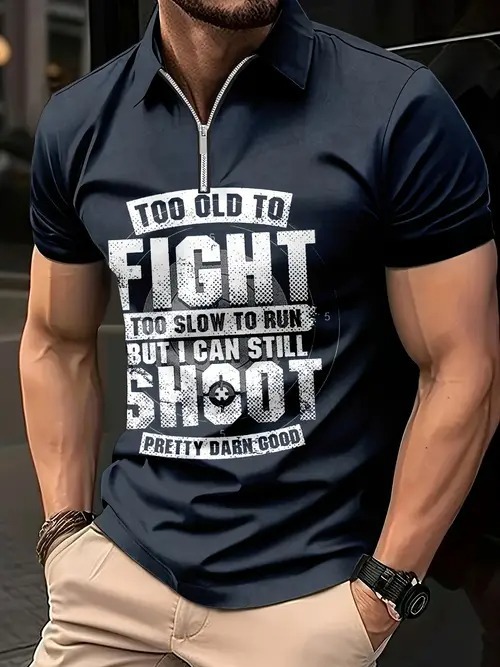 2025 nuevo estilo europeo y americano transfronterizo Amazon casual todo-fósforo patrón de bandera de manga corta cremallera camisa POLO MB13