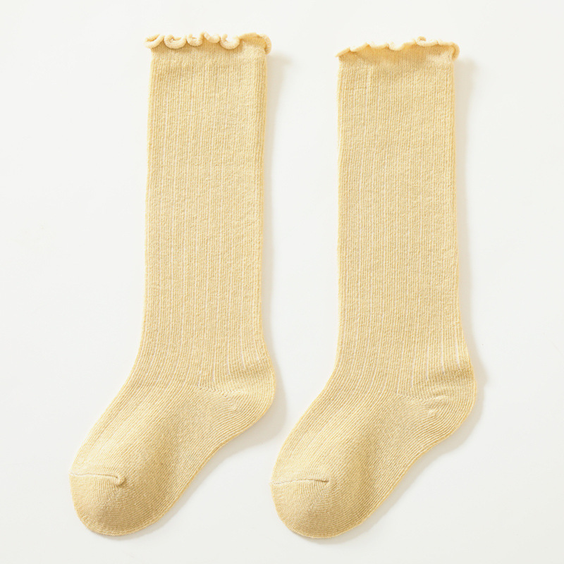 Nuevos calcetines de media pantorrilla de oreja de madera para niños de otoño e invierno calcetines de encaje de bebé sobre la rodilla calcetines largos sueltos calcetines para niños y niñas