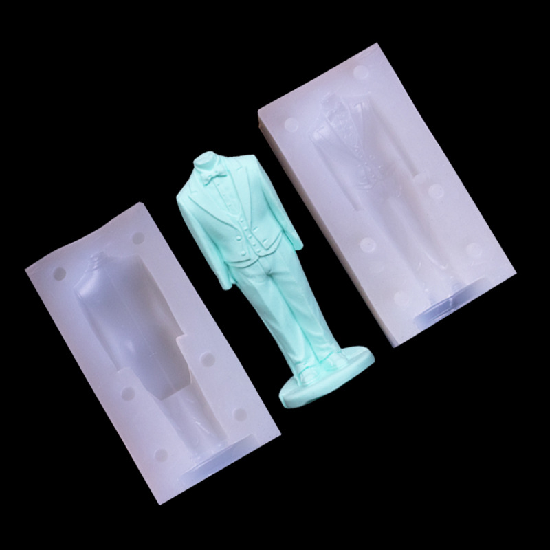 3D traje de modelado silicona molde creativo hecho a mano fondant cerámica suave arcilla epoxi decoración yeso