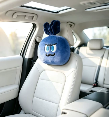 Cute Memory Foam Carrot – Seat cushion, seat cover - stubborn-blue-radish-headrest-single