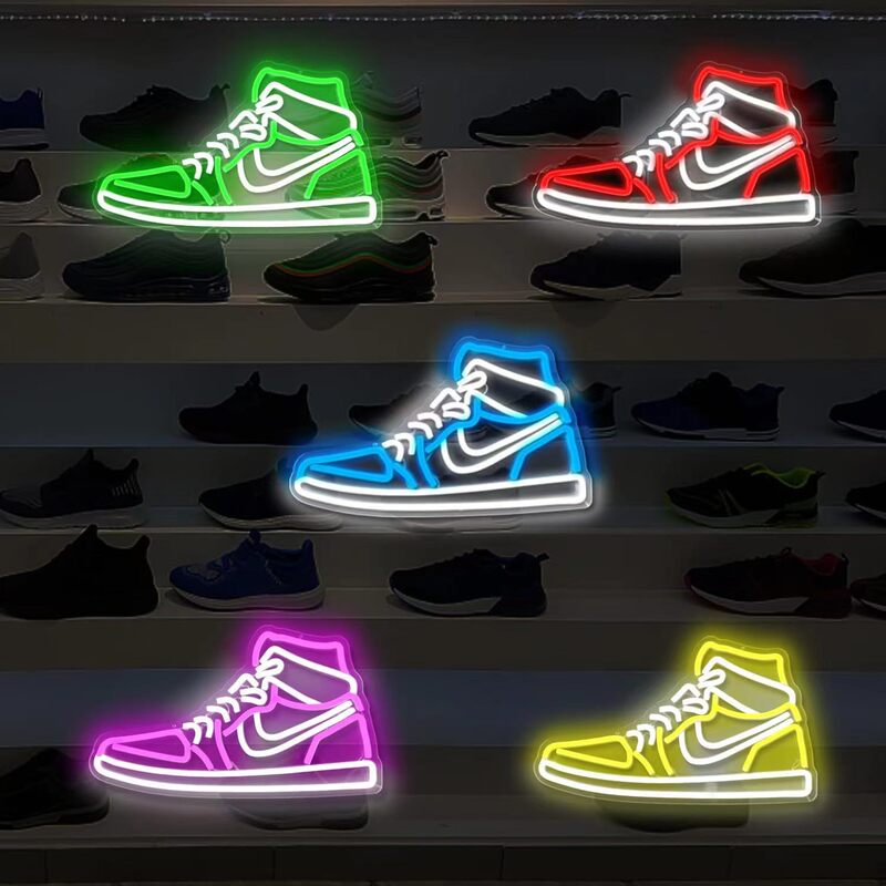 Cross-border neon LED luminous word shoes styling lights ins decorative luminous basketball shoes decorative lights for foreign trade