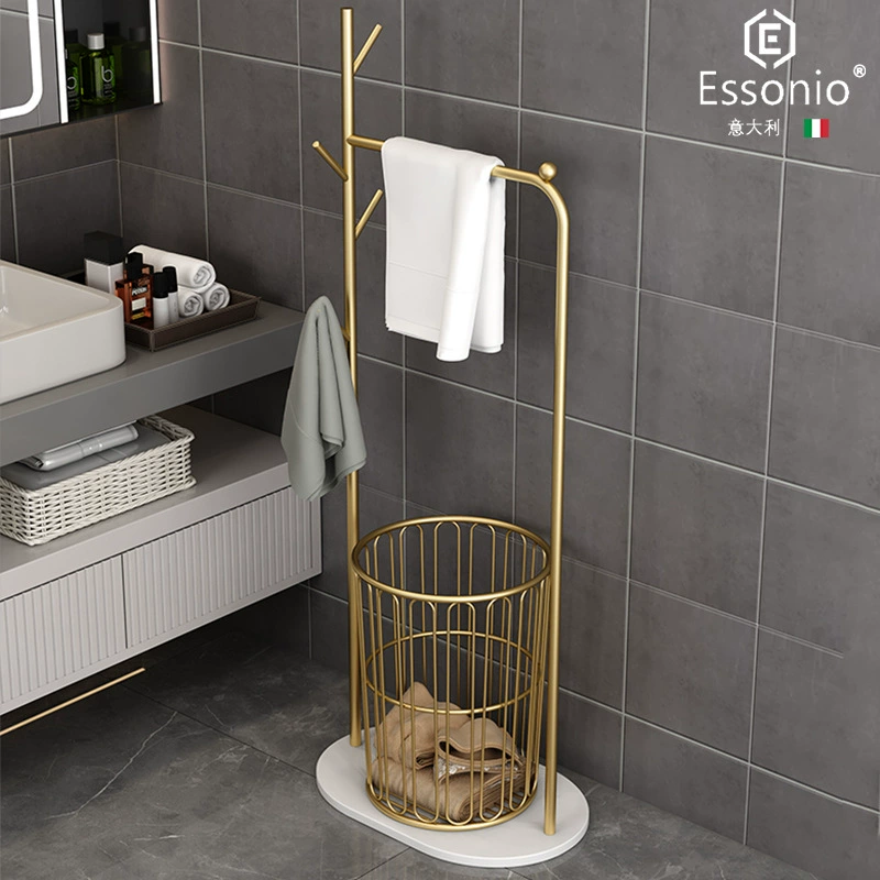 Italian Nordic bathroom bathroom rack floor-standing slate bath towel towel storage rack