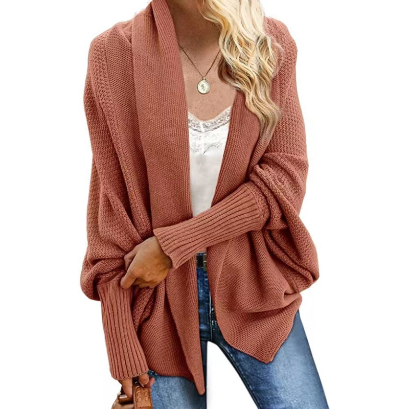 Europa y América transfronteriza Amazon AliExpress de punto chal suéter Batwing manga más tamaño de punto cardigan suéter abrigo
