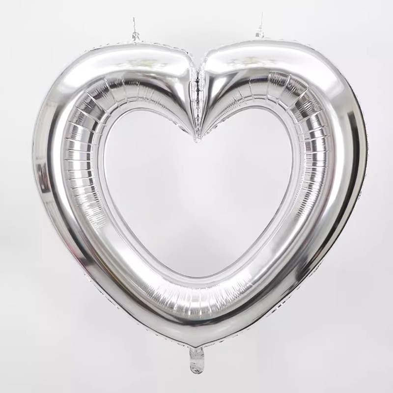 40g Weight Balloons Event & Party Supplies 1 Piece Quantity Birthday, Date Occasion Aluminum Film Material Valentine'S Day Festival Heart Shape Pattern Romantic Style Valentine'S Day Romantic Heart Shape Aluminum Film Birthday Date Balloons Party Supplies Balloons 1 Piece 2