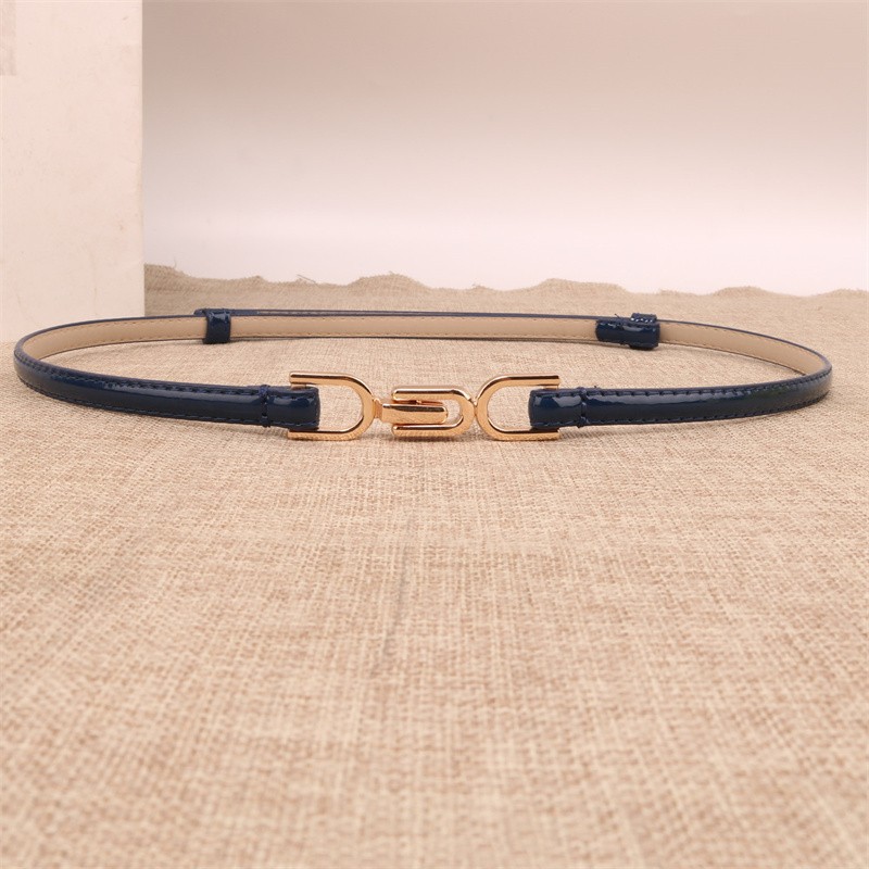 Sweet Solid Color Pu Leather Alloy Women's Leather Belts display picture 3