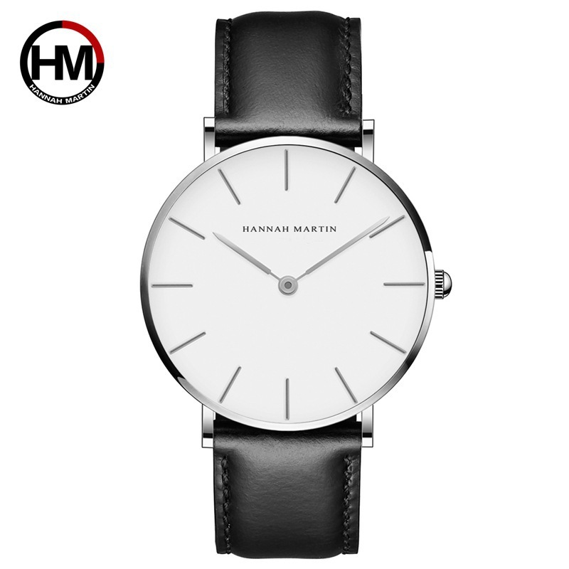 Foreign Trade Hot-Selling Waterproof Simple Leather Strap Watch New Model Men's Thin Cross-Border Men's Leather Strap Quartz Watch