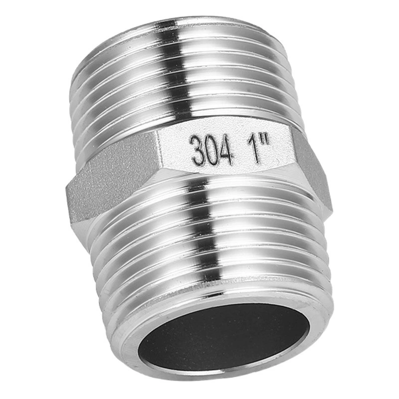 304 нержавеющая сталь шестигранный Соединитель с внешней резьбой внешний провод холодной высадки двойной соединитель внешняя резьба соединитель водопроводной трубы 1 дюйм 2 дюйма 3 оптовая продажа