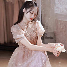 晚礼服女小个子轻奢小众高端宴会气质高级感生日艺考演出连衣裙