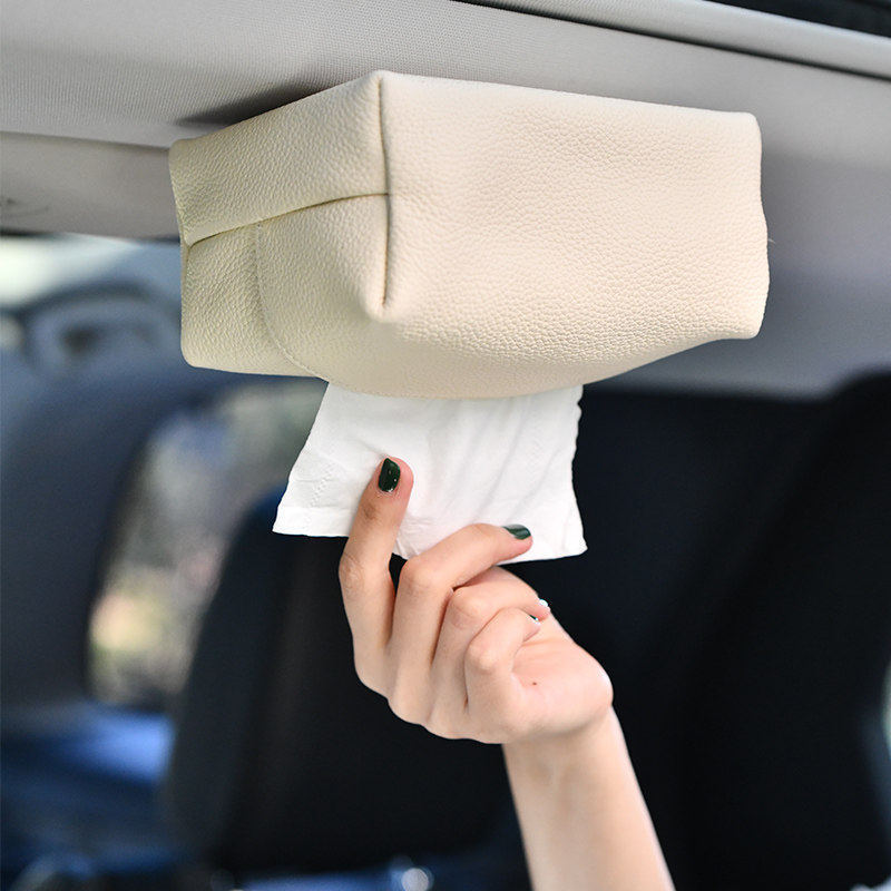 Popular magnetic car roof tissue box, automatic ceiling-mounted tissue box for car sunroof, tissue pack gadget