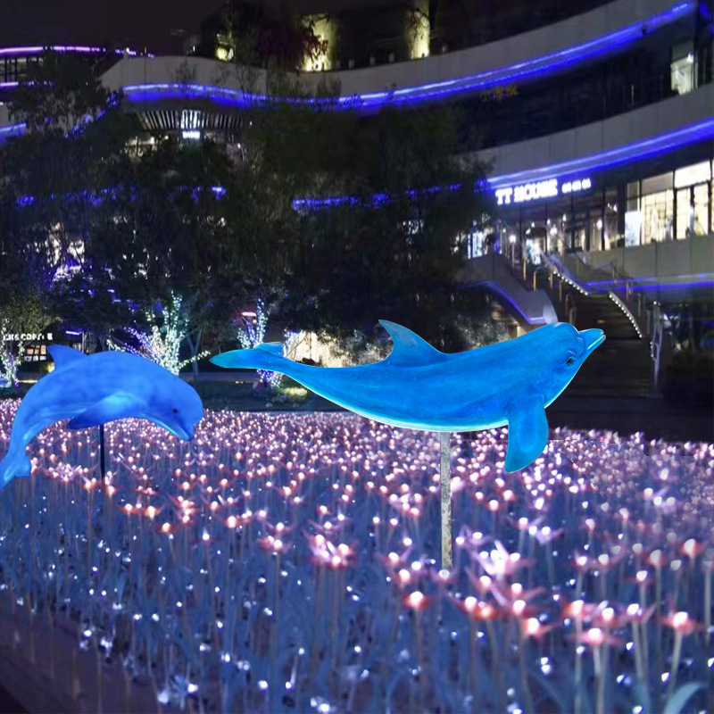 Large Marine Theme Park Forest Decoration Sculpture Lighting Festival Landscape Lighting Marine Animal Simulation Luminous Dolphin