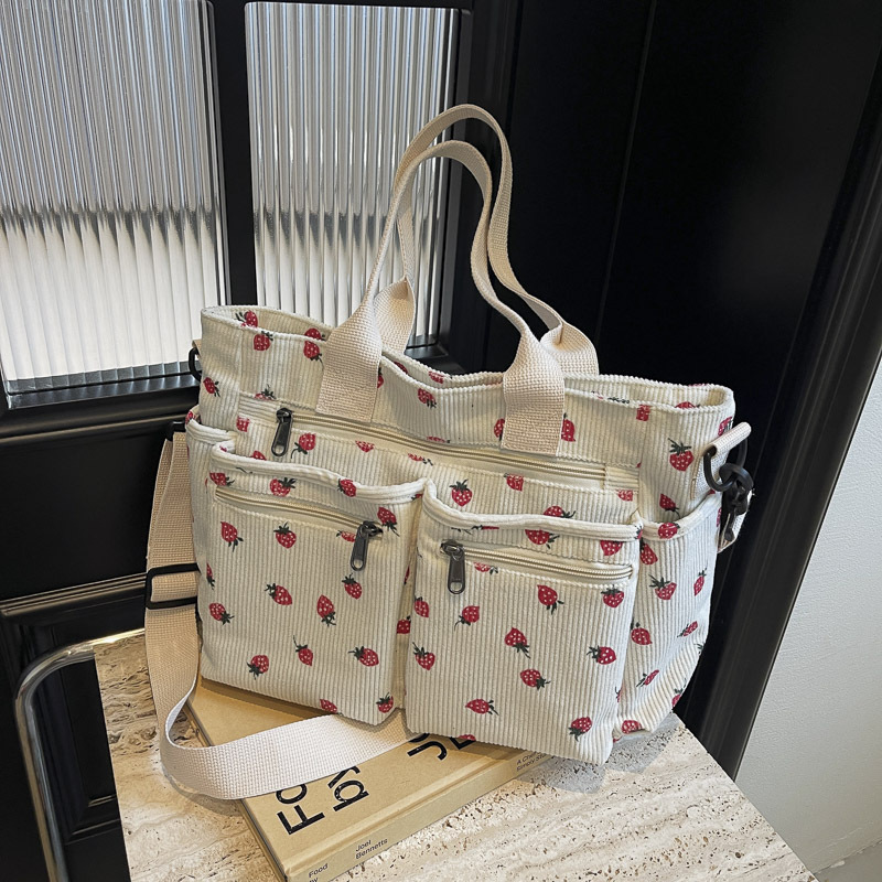 Bolsa de mano impresa transfronteriza de gran capacidad, bolso de hombro casual simple coreano, bolso de mano de moda de tela de mano.