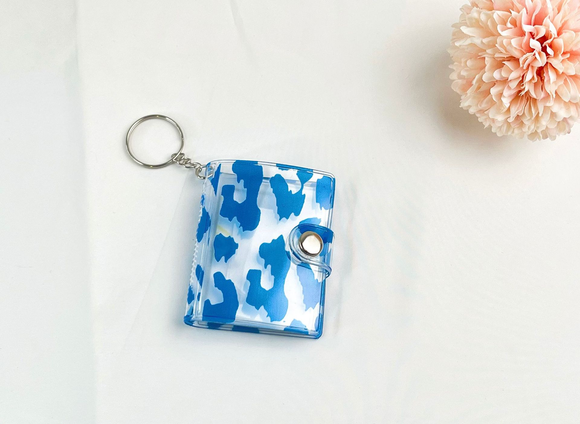 2 인치 레오파드 무늬 블루 사진 앨범 일반 버클