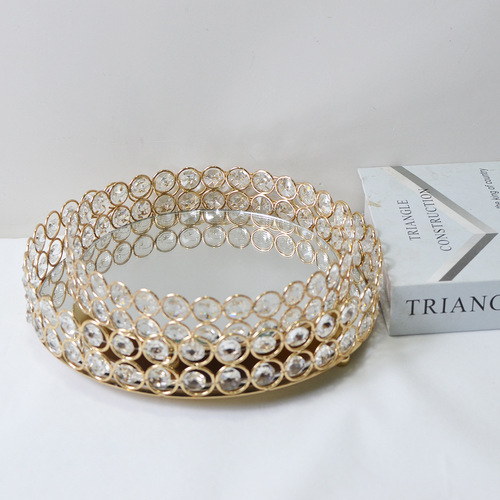 European ins tray crystal tray cosmetics storage box jewelry decorative box metal crafts ornaments wholesale