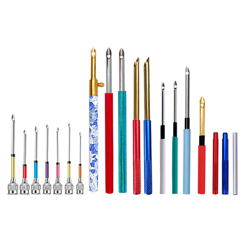 Simple replaceable head embroidery stamp needle stamp Le embroidery needle knitting tool thick embroidery stamp needle 50#